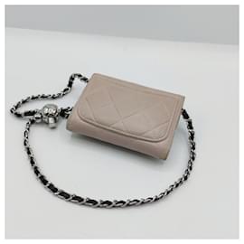 Chanel-Chanel Wallet on Chain Timeless rose en cuir-Rose