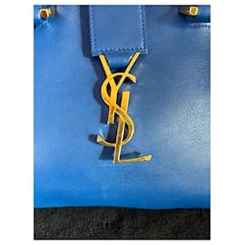Yves Saint Laurent-Borsa tote con monogramma-Blu