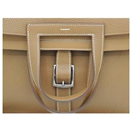 Hermès-Hermès Halzan Tasche 31 COLOR GOLD PHW IN NEUEM ZUSTAND!-Silber Hardware,Kamel