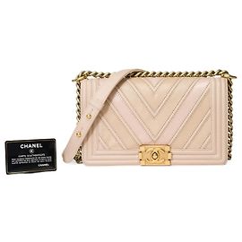 CHANEL Boy Bag in Beige Leather - 101515 Beige