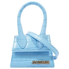 Jacquemus-Jacquemus Le Chiquito Blue Embossed Leather-Blue