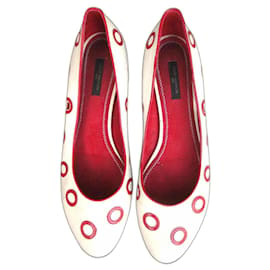 Louis Vuitton-Ballerinas von Louis Vuitton S 39-Weiß,Rot