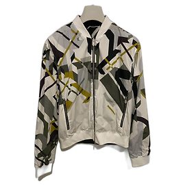 Reversible Hermès jacket Brown White Khaki Olive green