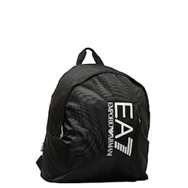 Armani-Armani EA7 Nylon Logo Backpack Canvas Backpack 275667 in Excellent condition-Black