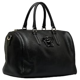 Versace-Saffiano Palazzo Duffle Bag-Black