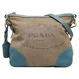 Prada-Canapa Logo Crossbody Bag BT0867-Brown