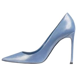Christian Dior-Escarpins en daim pailleté bleu - taille EU 39-Bleu