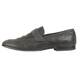 Brunello Cucinelli-Braune glitzernde Leder-Loafer – Größe EU 37-Braun