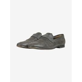 Brunello Cucinelli-Mocasines de piel marrón brillante - talla UE 37-Castaño