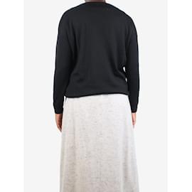 Brunello Cucinelli-Black bejewelled cashmere-blend sweater - size M-Black