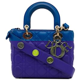 Dior-Dior Blue Small Lambskin Cannage My ABC Lady Dior-Blue,Dark blue