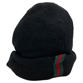 Gucci-***GUCCI (gucci)  bonnet en tricot sherry line-Noir