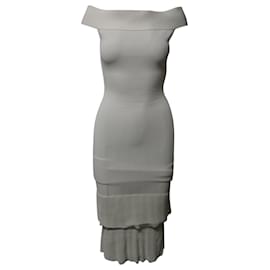 Roland Mouret-Roland Mouret Amery Off-The-Shoulder Sheath Dress in White Viscose-White