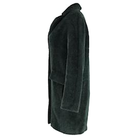 Max Mara-Einreihiger Mantel von Max Mara aus grünem Alpakafell-Grün