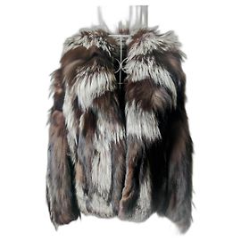 Gerard Darel fox fur jacket Brown White Light brown