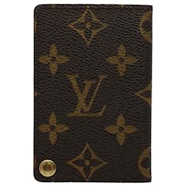 Louis Vuitton-Louis Vuitton Porte carte crédit Pression-Marron