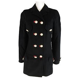 Versace Cashmere Wool Blazer Black