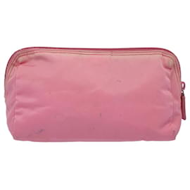 Prada-PRADA Pouch Nylon Pink Auth 55285-Pink