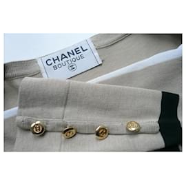 Chanel-CHANEL BOUTIQUE Vintage gestreiftes Langarm-Top T38-Mehrfarben