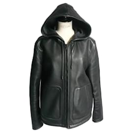 Givenchy-GIVENCHY Blouson cuir zippé cuir noir superbe T48-Noir