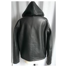 Givenchy-GIVENCHY Chaqueta de cuero con cremallera magnífica camiseta de cuero negro48-Negro