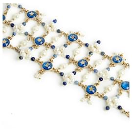 Chanel-Resort 2019 La Pausa Pearls Blue CC bracelet-Golden