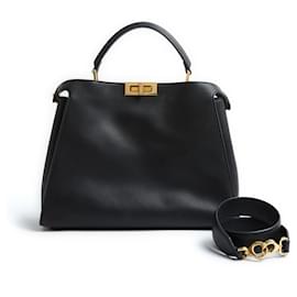 Fendi-Peekaboo Large Black Strap-Black