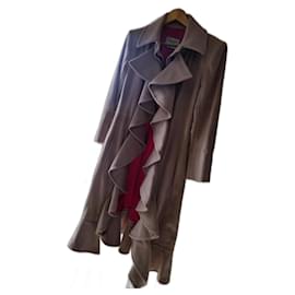 Yves Saint Laurent Manteau à volants vieux rose Rose
