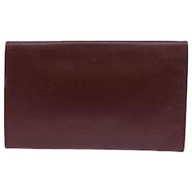 Cartier-CARTIER Bolso Clutch Piel Vino Rojo Auth ac2250-Otro