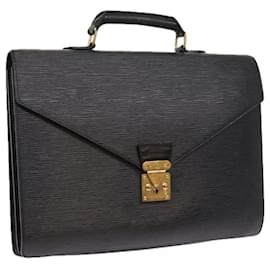 Louis Vuitton-LOUIS VUITTON Epi Serviette Ambassador Business Bag Black M54412 LV Auth 55373-Black