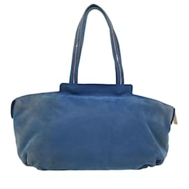 Fendi-FENDI Tote Bag Leather Blue Auth 55431-Blue