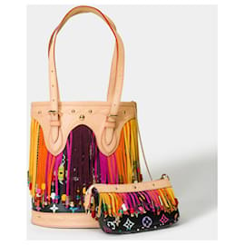 Louis Vuitton-LOUIS VUITTON Beuteltasche aus mehrfarbigem Canvas - 101532-Mehrfarben
