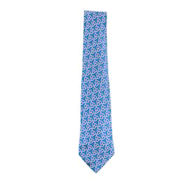 Hermès-Gravatas HERMES T.  Seda-Azul marinho