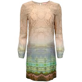 Vestido de manga comprida bege multi seda Matthew Williamson Bege