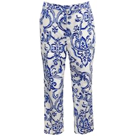 L'Agence-L'Agence Blue / White Ludivine Trousers-Blue