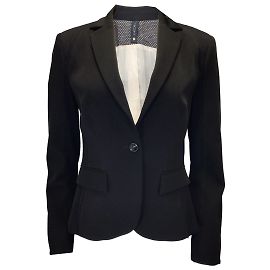 Marc Cain Black Mesh Detail Techno Micro Blazer Black