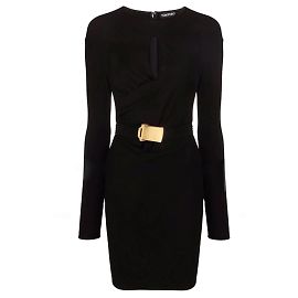tom ford black / Vestido de jérsei de manga comprida com detalhe de fivela dourada Preto
