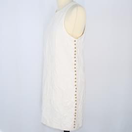 Gucci-Vestido Midi Branco com Efeito Relevo-Branco