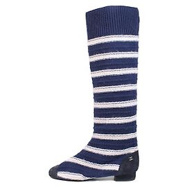 Chanel Botas Branco Azul marinho