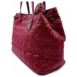 Dior-Christian Dior burgundy Panarea shoulder bag-Red,Other