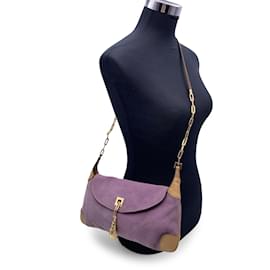 Gucci-Lilac Suede Tom Ford upperr Head Shoulder Bag-Purple