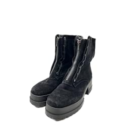 Autre Marque-NON SIGNE / UNSIGNED  Ankle boots T.eu 38.5 velvet-Black
