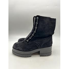 Autre Marque-NON SIGNE / UNSIGNED  Ankle boots T.eu 38.5 velvet-Black