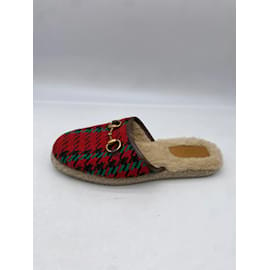 Gucci-GUCCI Sabot e zoccoli T.Unione Europea 38.5 tweed-Rosso