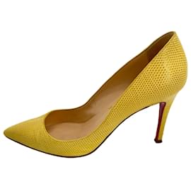 Christian Louboutin-Escarpins CHRISTIAN LOUBOUTIN.UE 37.5 lézard-Jaune