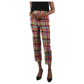 Etro Calças leves com cintura multi-elástica xadrez - tamanho IT 38 Multicor