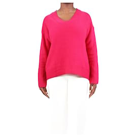 360 Cashmere-Pink V-neckline cashmere jumper - size M-Pink