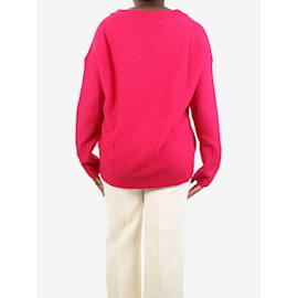 360 Cashmere-Pink V-neckline cashmere jumper - size M-Pink