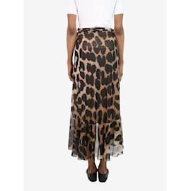 Ganni-Leopard print wrap skirt - size FR 34-Other