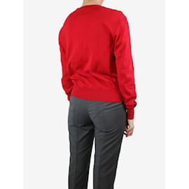 Saint Laurent-Roter Pullover mit grafischem Logo – Größe M-Rot
